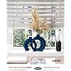 Blue Vase Set of 2 - Donut Navy Vases Home Decor, Modern Coastal Decor - Decorative Vase, Ceramic Decorations for Living Room Coffee Table Bookshelf Shelf Console Mantle (Matte Navy Blue)