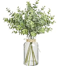 Palonu Artificial Hanging Plants for Shelf, 4 Pack Fake Potted Greenery Faux Eucalyptus Vine, Mandala Vine, String of Pearls,Pea pod Leaves in Pot for Office Living Room Bathroom Indoor Outdoor Décor
